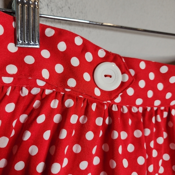Modcloth Red White Polka Dot a-line pleated skirt. Women's plus size 1X. - Picture 5 of 16